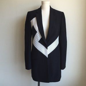 NWT! Versace Black & White Silk Crepe Jacket
